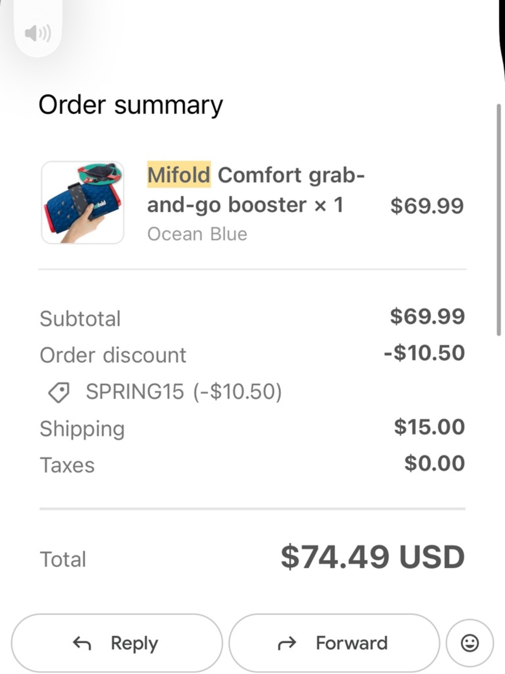 Mifold travel booster seat, almost new - Picture 4 of 4